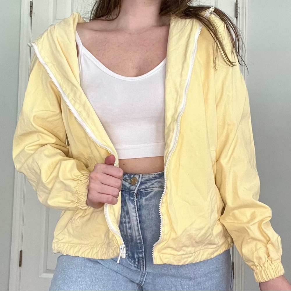 Brandy Melville Light Yellow Bomber Jacket